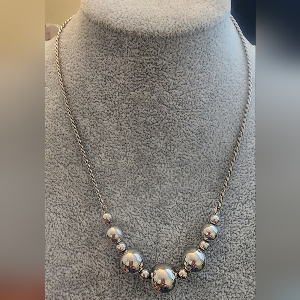 Monet Elegant Silver‎ Beaded Necklace